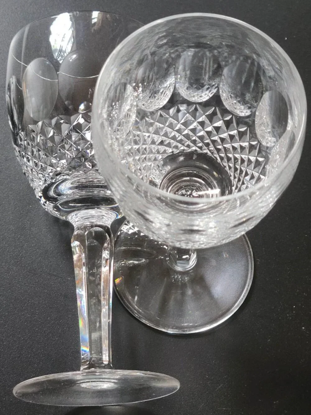 2 GORGEOUS WATERFORD COLLEEN STEM WATER GOBLETS 7